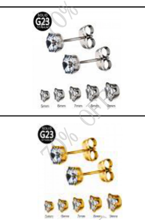 Prong-Set Round CZ Titanium Stud Earrings [GZN TB-0377]
