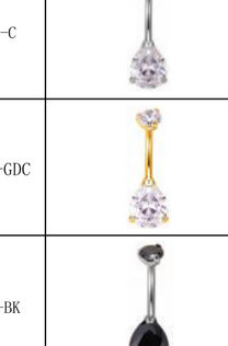 Triangle CZ Titanium Navel Ring [GZN TB-0381]