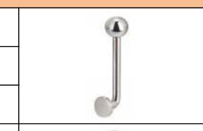 Titanium Disc and Ball VCH Curved Barbell [GZN TB-1275]