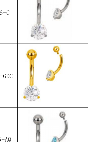 Prong-Set CZ Titanium Navel Ring [GZN TB-1665]