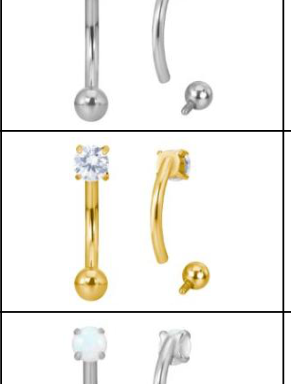 Prong-Set CZ Titanium Curved Eyebrow Barbell [GZN TB-2348]
